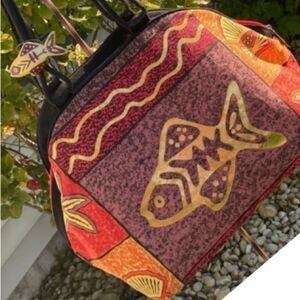 Sun & Sand Colorful Bright Sea Fish Design Full Zip Beach Large Travel Tote Bag